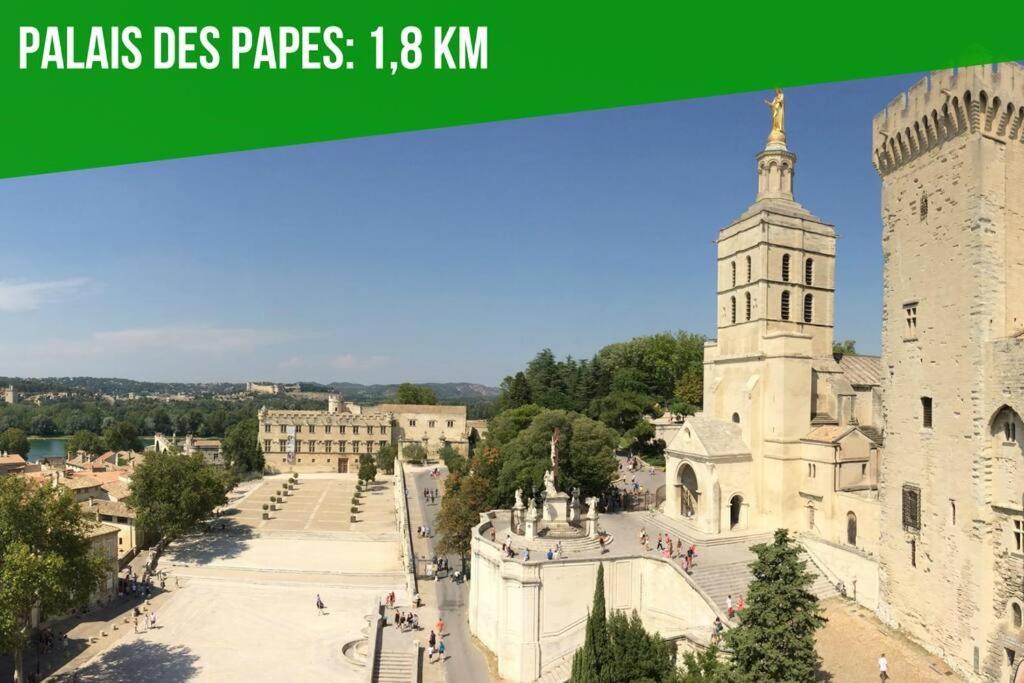 La Glycine - Parking Gratuit - Ac Clim - Cour Prive - Lägenhet Villeneuve-lès-Avignon Exteriör bild